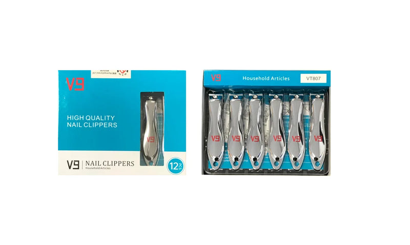Steel V9 Toe Nail Clipper Cutter Pack Of 12 Assorted Colours (Parcel Rate)