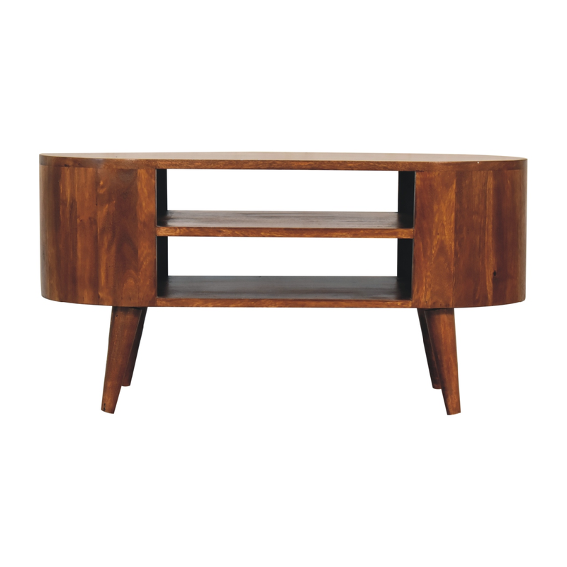 Artisan Furniture Solid Wood Cortez Chestnut Media Unit, 2 Open Slots, Brown