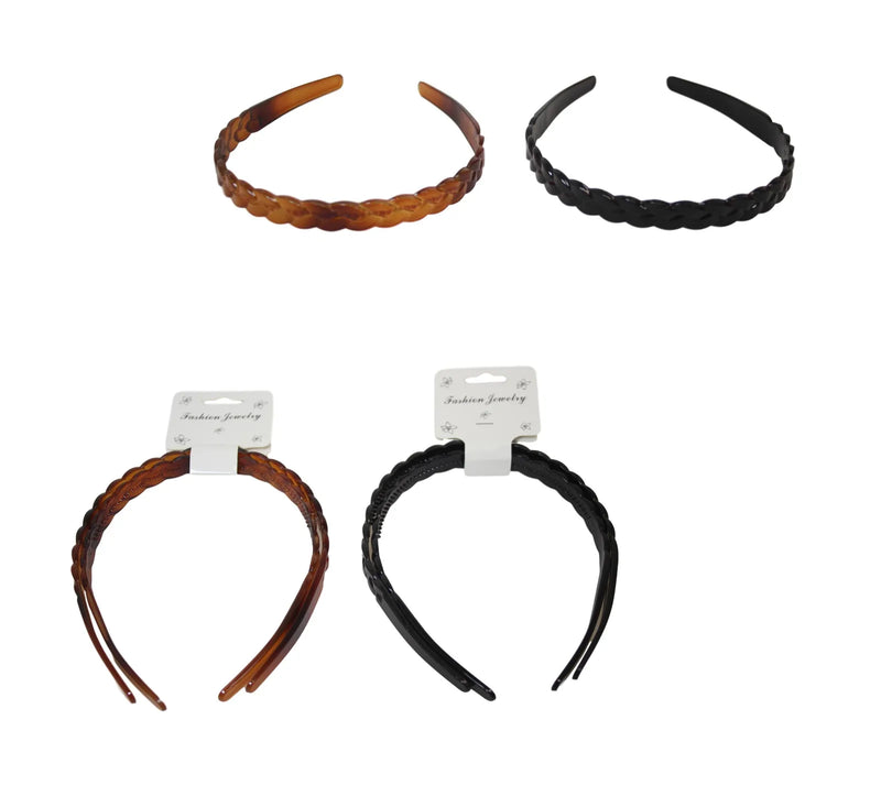 Girl'S Plastic Wavy Hair Head Band Pack Of 2 Assorted Colours