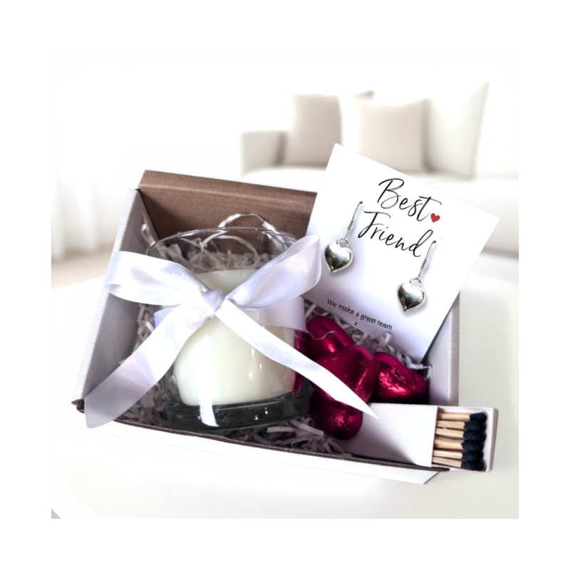 Small Best Friend Gift Hamper | Earrings, Chocolates & Candle