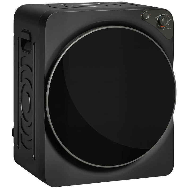 HOMCOM 5kg Vented Tumble Dryer, 1000W Compact Tumble Dryer with 5 Drying Modes, Stainless Steel Tub, Black