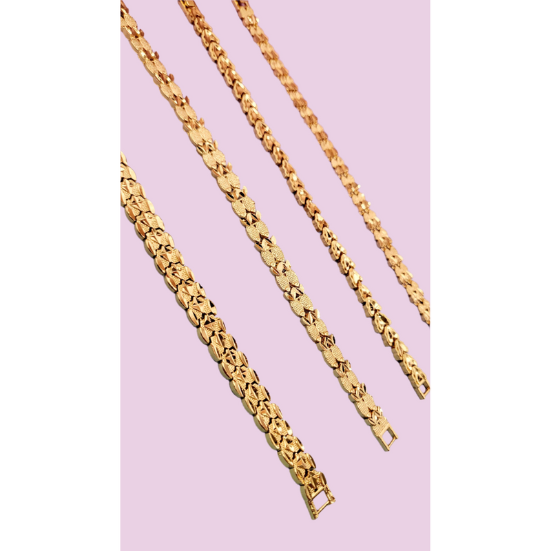 Pineapple Shiny Gold Link Bracelet