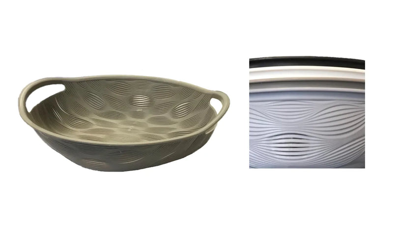 Plastic Oval Fruit Bowl With Handles Assorted Colours