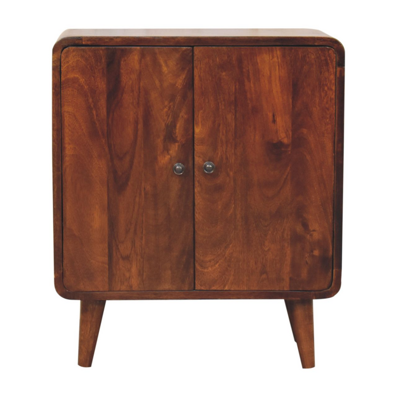 Artisan Furniture Solid Wood Mini Classic Chestnut Cabinet, Brown, 2 Doors