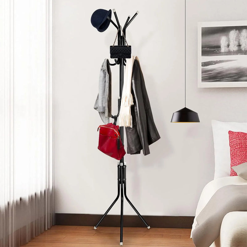 Coat Stand Coat/Hat/Jacket/Umbrella Floor Standing Rack Clothes Hanger  Hooks
