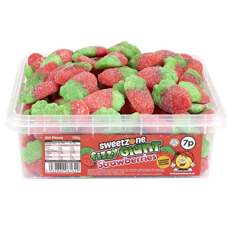 Fizzy Giant Strawberries 700g Tub Sweets