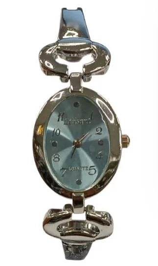 Luisant Ladies Fashion Oval Blue Dial Silver Steel Bracelet Strap Watch - CLEARANCE NEEDS RE-BATTERY