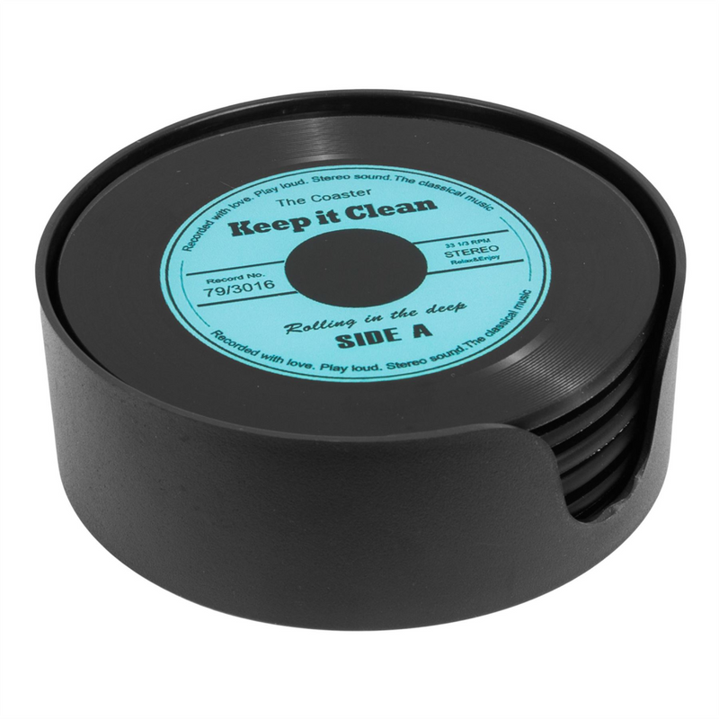 Harvey Makin Set of 6 Glass Record Coasters