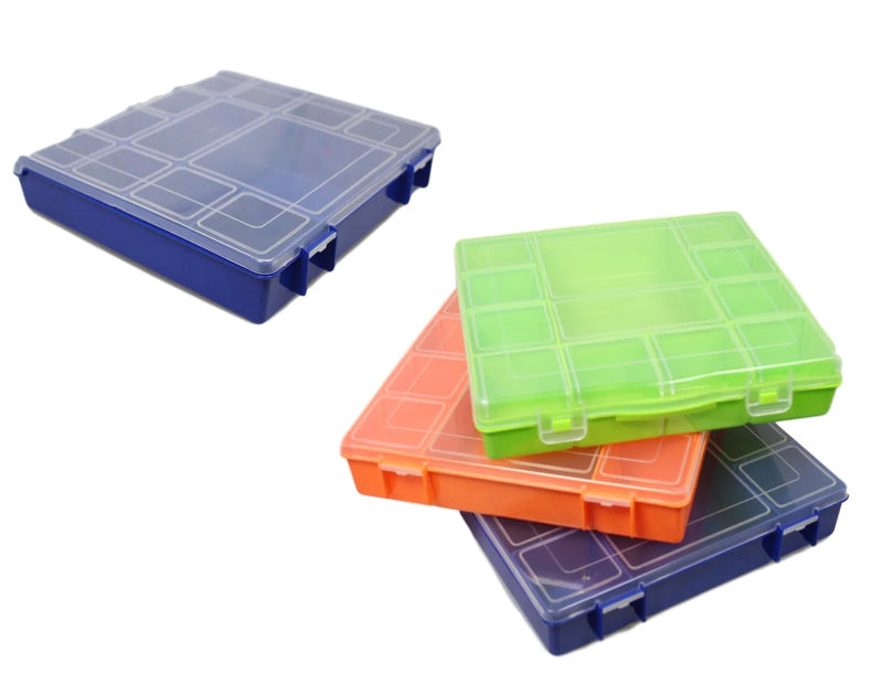 Medicine Storage Container Bo x Assorted Slot Sizes Available In 3 Colours