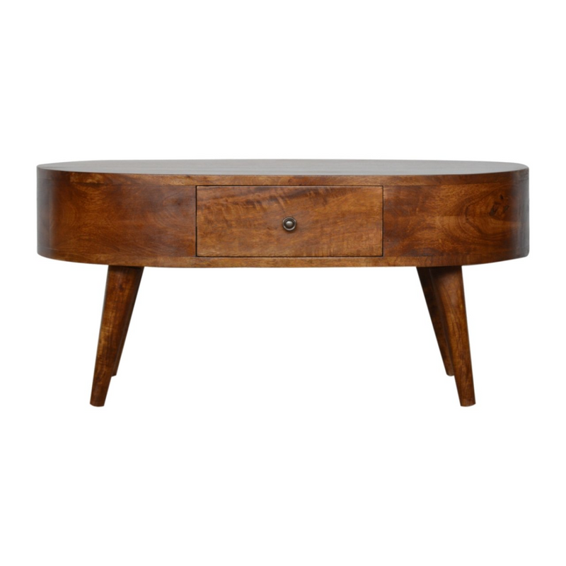 Artisan Furniture Solid Wood Chestnut Rounded Coffee Table