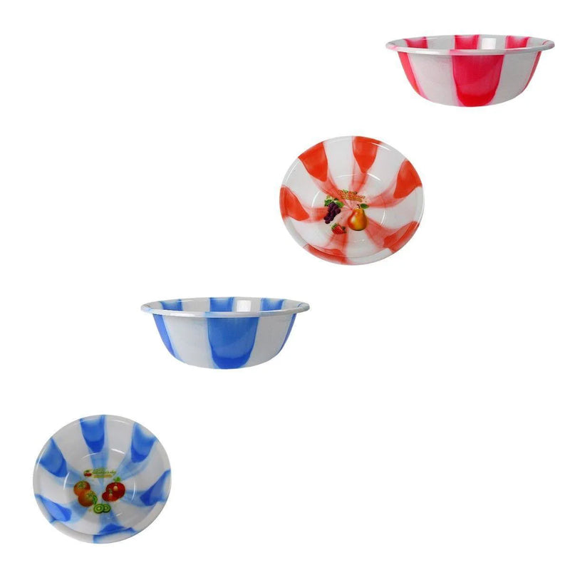 Tie Dye Print Plastic Kitchen Bowl Medium Assorted Colours