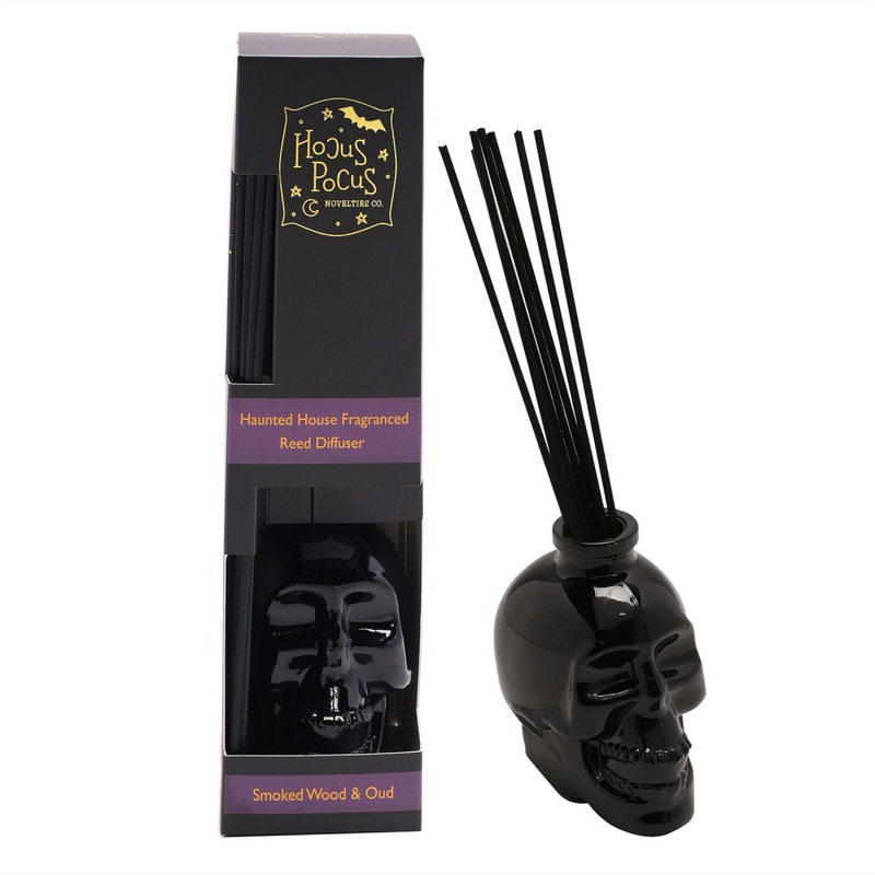 Black Glass Skull Diffuser with Haunted House Fragrance 200ml