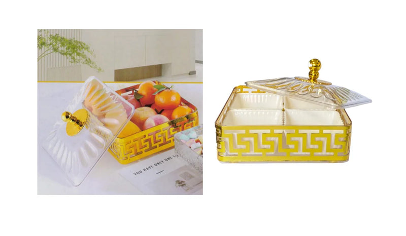 Square Plastic Dry Fruit Nut Sweets Display Storage Container With Lid Assorted Colours