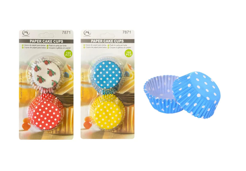 Paper Cupcake Muffin Cases Liners 100 Piece Assorted Colours And Designs