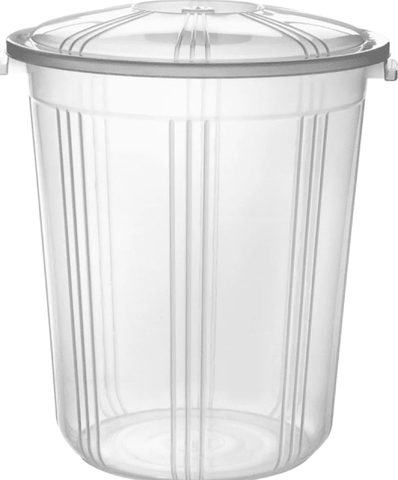 Clear Plastic Storage Bin Bucket With Lid 50 Litre Ak556