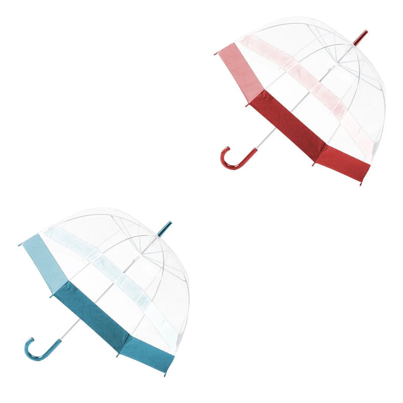Clear Transparent Umbrella With Coloured Border Assorted Colours