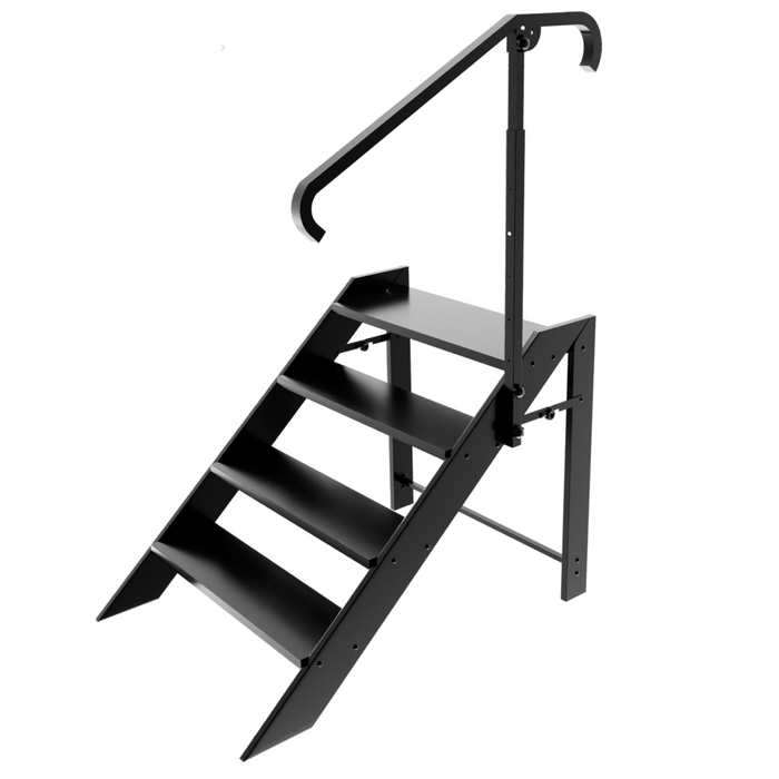 Folding 4 Step Ladder, Step Stool Foldable, RV Steps with Non Slip Feets, Max Load Capacity 660lbs Hot Tub Steps for Home, Travel Trailer, Camper, Mobile Home, Spa, and Porch