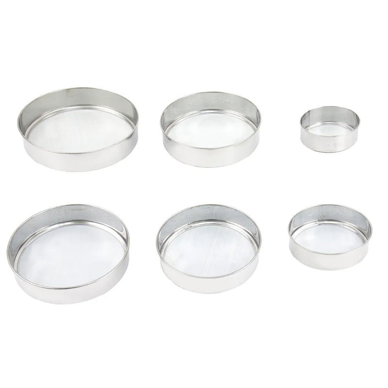 Stainless Steel Round Flour Sieve Strainer Set Of 6
