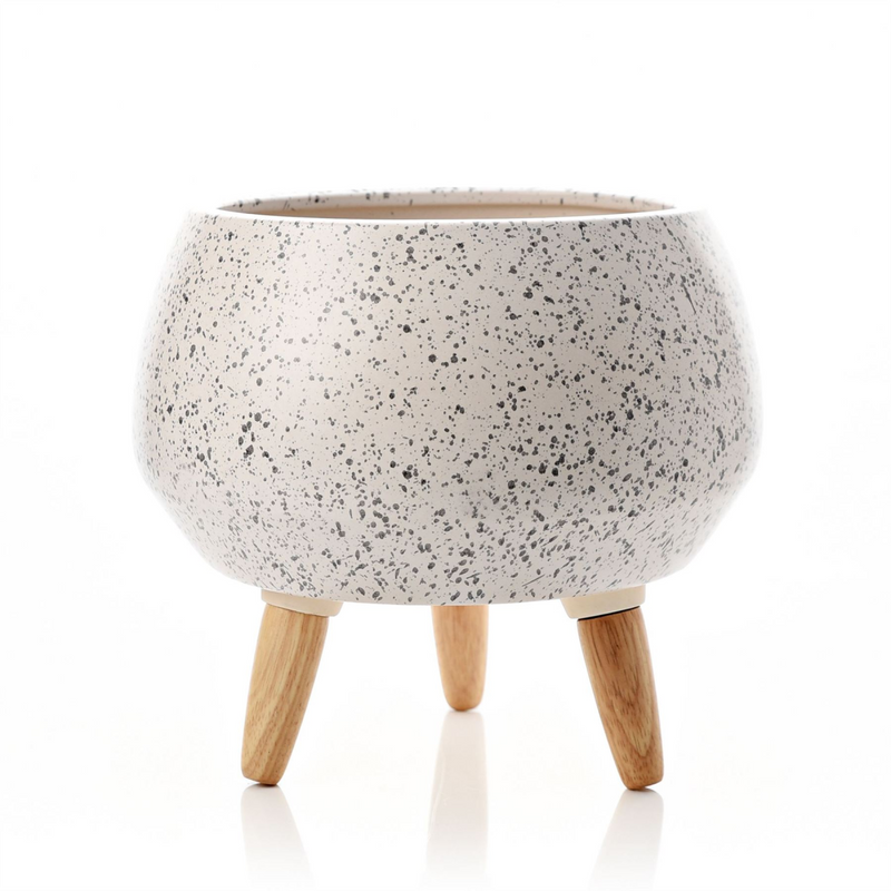 Speckled White Ceramic Planter 23cm