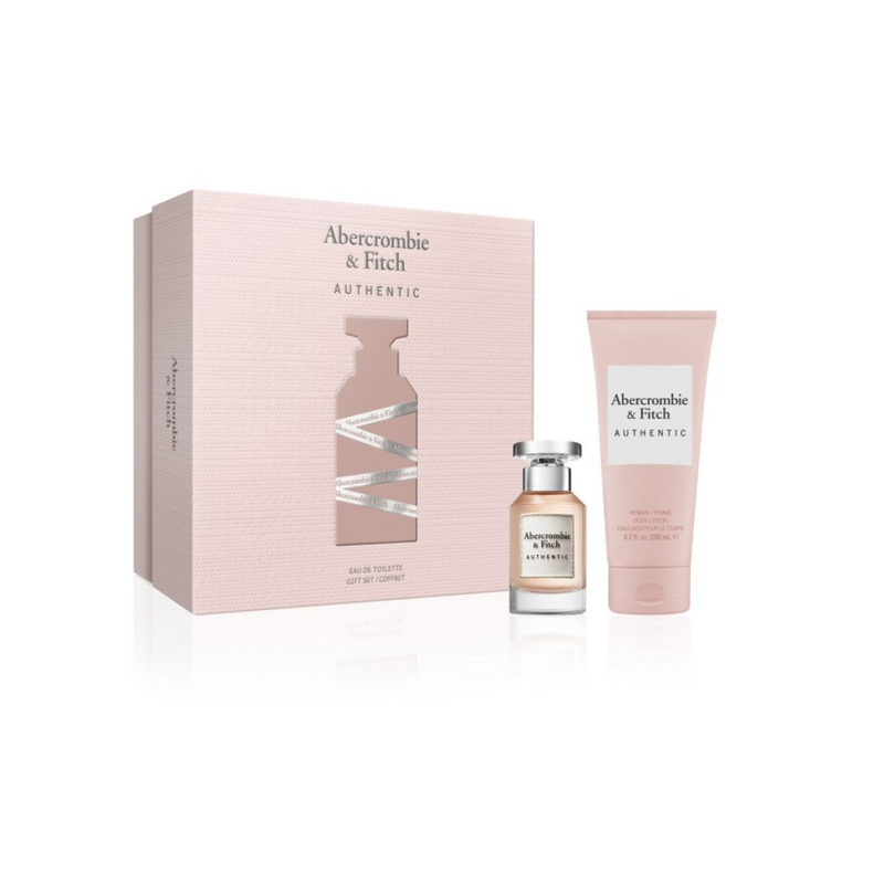 Abercrombie & Fitch Authentic Woman Gift Set (Eau De Parfum Spray 50ml  Body Lotion 200ml)