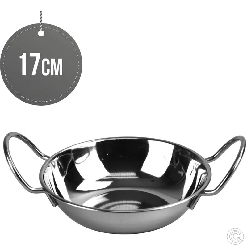 Stainless Steel Balti Curry Food Serving Dish With Handle 17cm