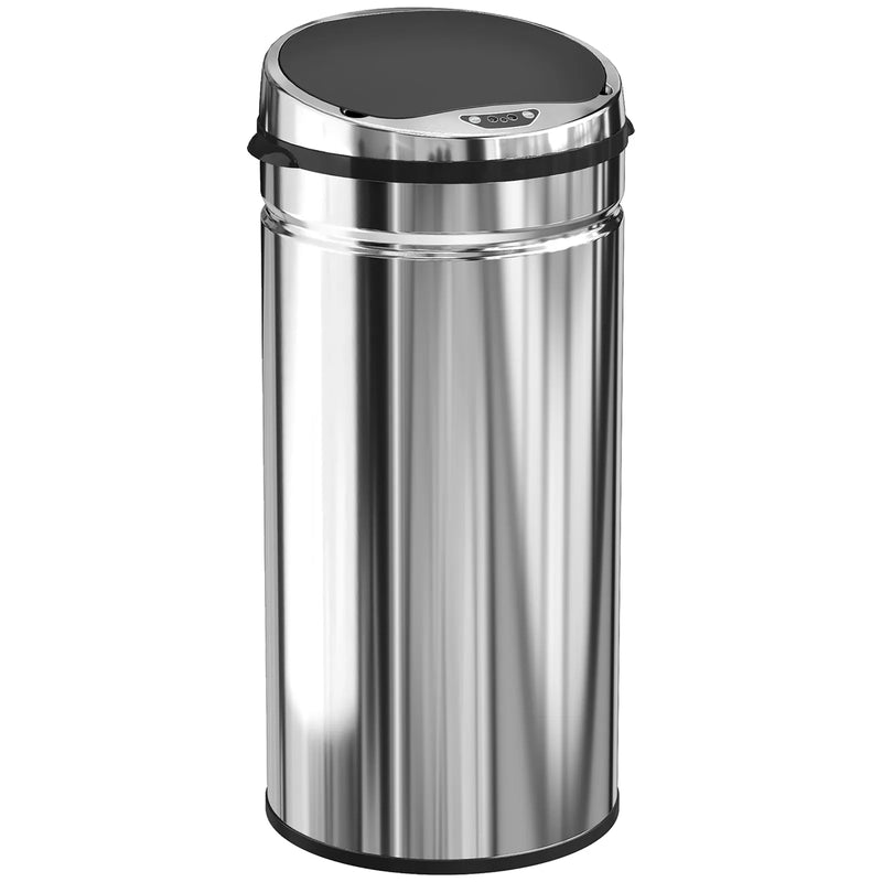 HOMCOM 42L Automatic Motion Sensor Rubbish Bin with Fingerprint Resistant, Stainless Steel, Silver Tone