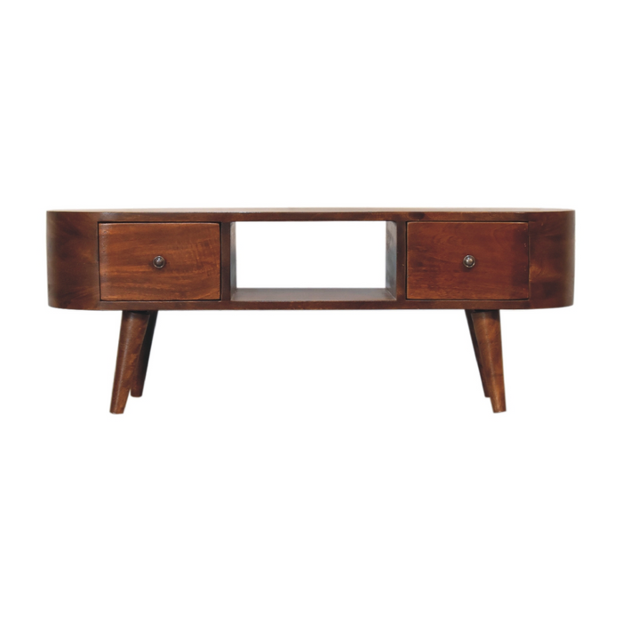 Artisan Furniture Solid Wood Chestnut Round Open Media Unit
