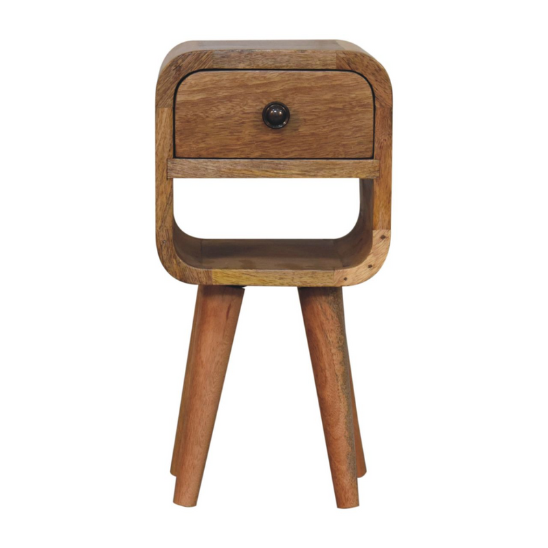 Artisan Furniture Solid Wood Extra Mini Oak-ish Curve Lower Bedside