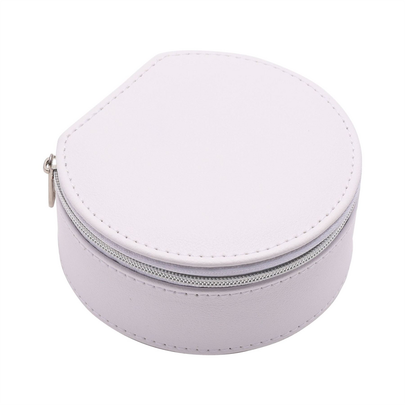 Now Or Never Studios Made to Order White Vegan Leather Jewellery Box with Zip
