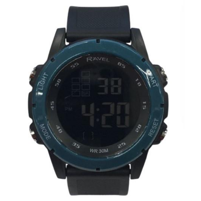 Ravel Mens 3ATM Digital Sports Teal Watch RDG.14.25