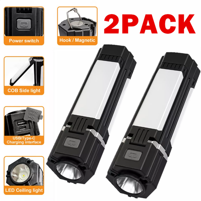 2 pack Rechargeable Foldable LED Camping Lantern Light Outdoor Camping Hiking Flashlight  Work Light  Camping Lantern Light