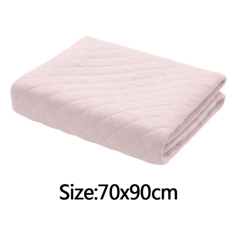 Washable Reusable Absorbent Incontinence Bed Pads Mats Sheet Mattress Protector-Light Pink-70*90cm