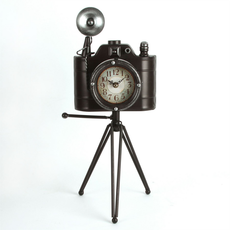 Metal Case Mantel Clock - Camera