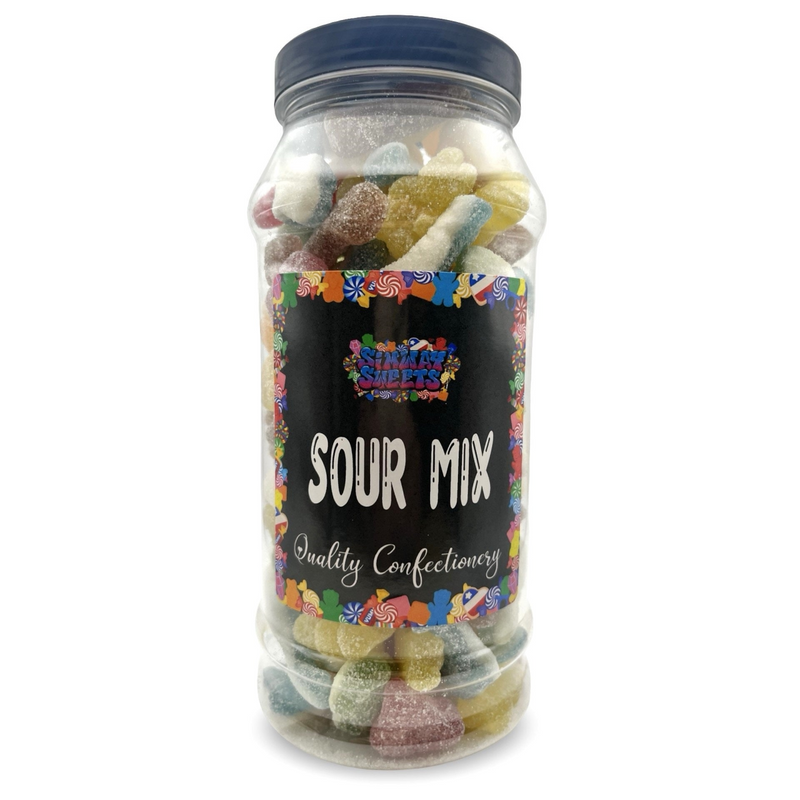 Sour Mix Retro Fizzy Gummy Sweets Gift Jar - 615g