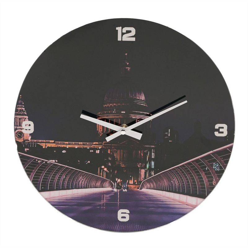 Hometime Glass Wall Clock 30cm St Paul's Cathedral Design