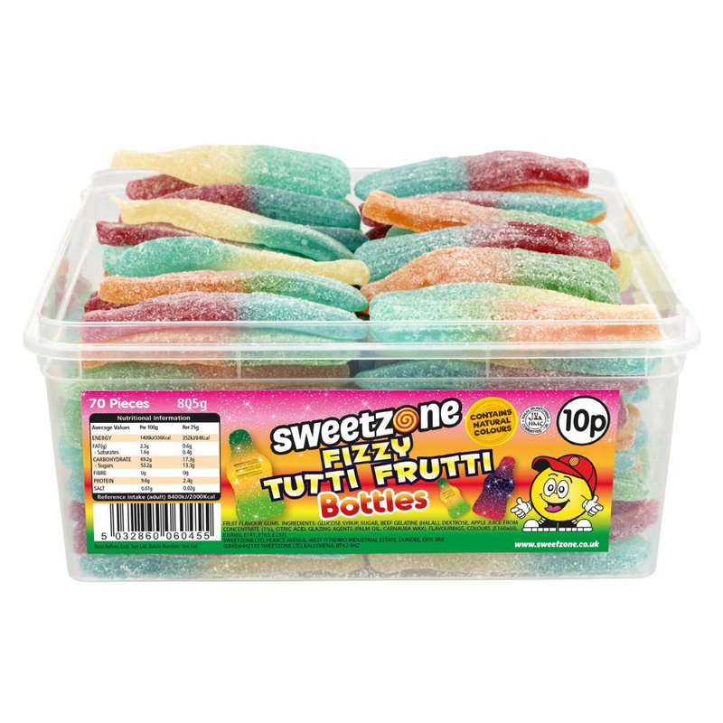 Fizzy Tutti Frutti Bottles 805g Tub Sweets