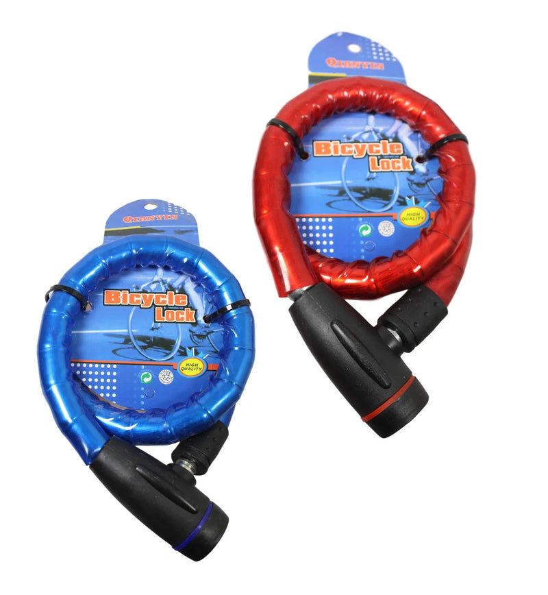 Thick Bicycle Bike Lock With 2 Keys Assorted Colours