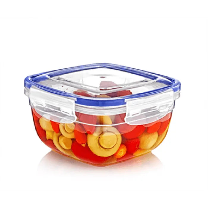 Square Clear Plastic Food Storage Container With Sealing Lid 900Ml