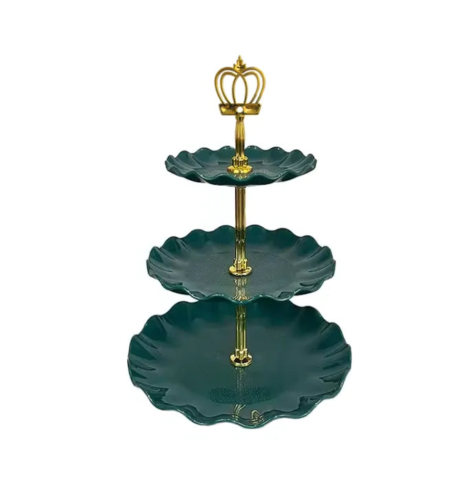 Plastic 3 Tiered Patisserie Afternoon High Tea Dessert Cake Stand Assorted Colours