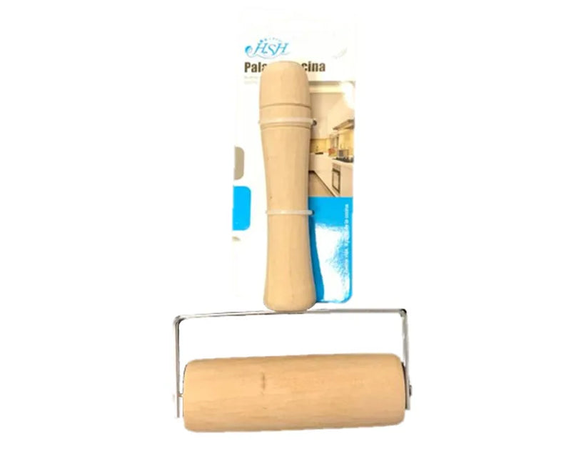 Wooden Dough Rolling Pin Metal Frame With Handle