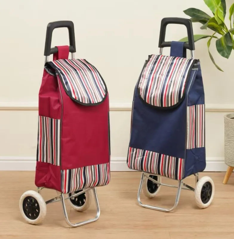 Shopping Trolley Solid Colour With Striped Pattern Assorted Colours