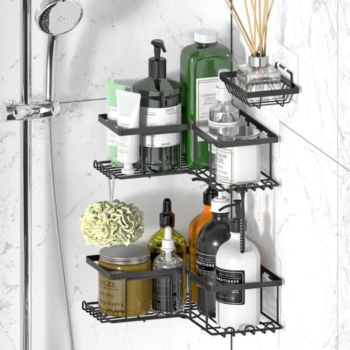 VINSANI 3pc BLACK SHOWER CADDY 1010501