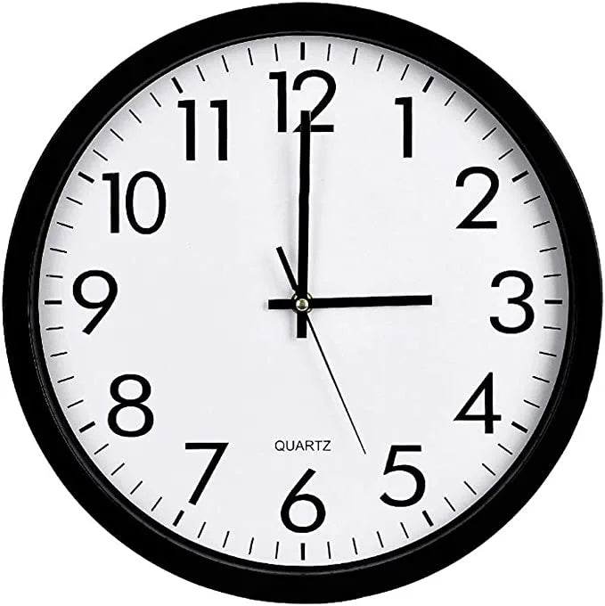 Standard Round Wall Clock Assorted Colours
