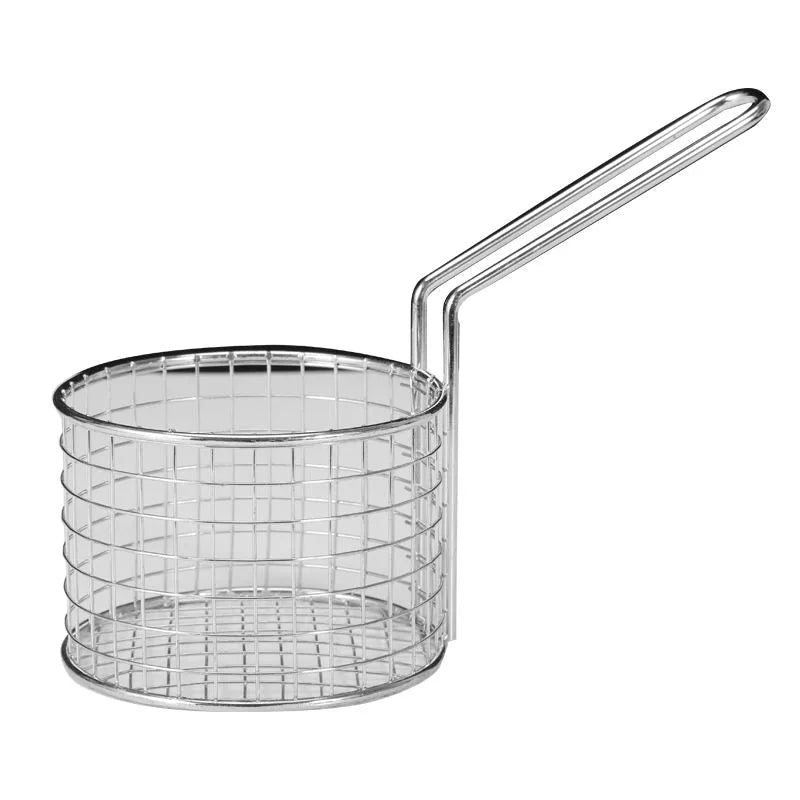 Mini Round Metal French Fries Chips Serving Mesh Basket
