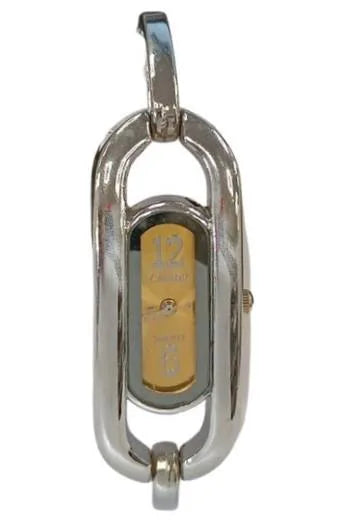 Luisant Ladies Fashion Duel Oval Yellow Dial Silver Steel Bracelet Strap Watch - CLEARANCE NEEDS RE-BATTERY