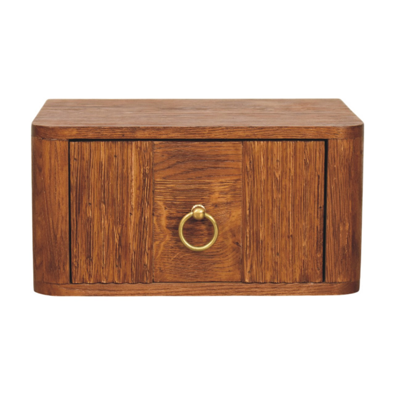 Artisan Furniture Solid Wood Aurelia Wall Bedside, 1 Drawer, Brown