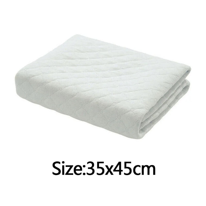 Washable Reusable Absorbent Incontinence Bed Pads Mats Sheet Mattress Protector-White-45*35cm