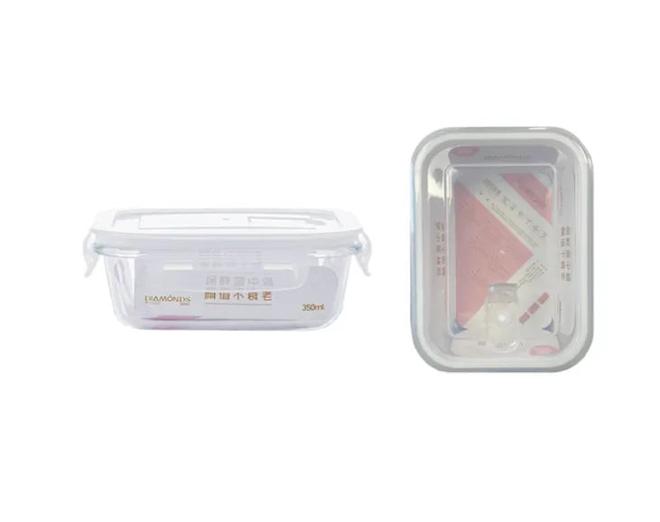 Rectangular Glass Food Storage Container With Air Vent 350Ml (Parcel Plus Rate)