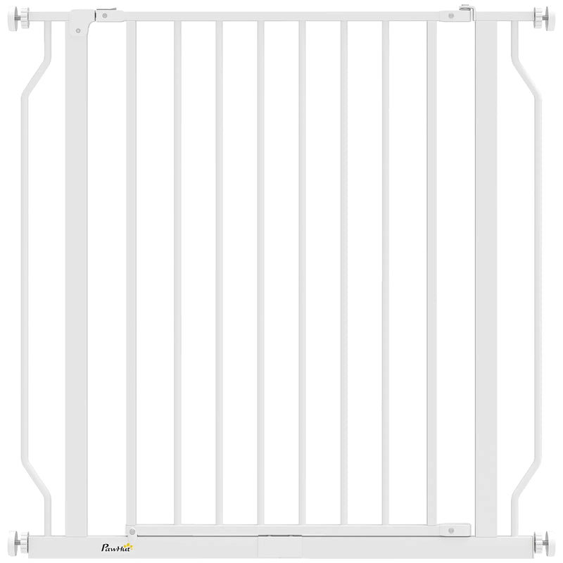 PawHut Extra Wide Dog Gate, with Door Pressure, for Doorways, Hallways, Staircases - White