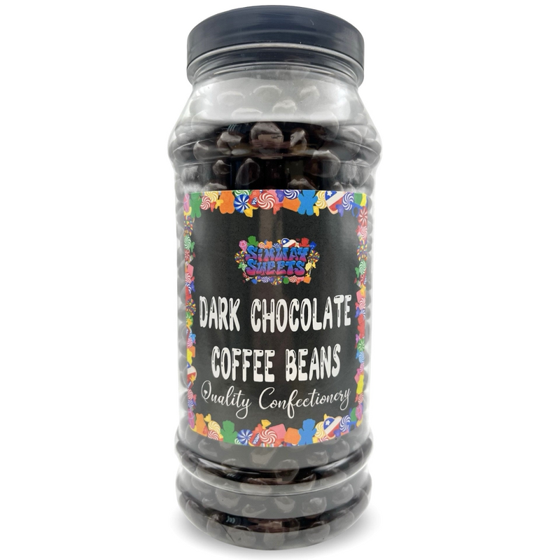 Dark Chocolate Coffee Beans Retro Sweets Gift Jar - 700g